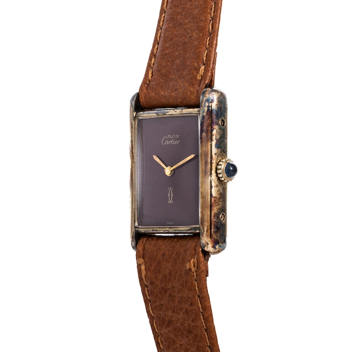 Pre-Owned Cartier 'Must De Cartier' Tank Louis 'Bourdeaux'