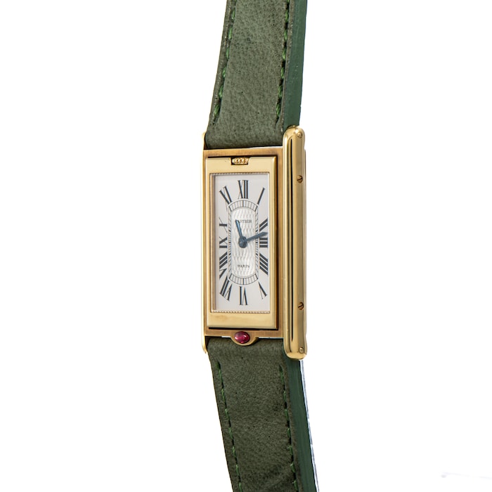 Cartier Tank Basculante 18ct Yellow Gold LM Manual Watch 18k Serviced by  Cartier