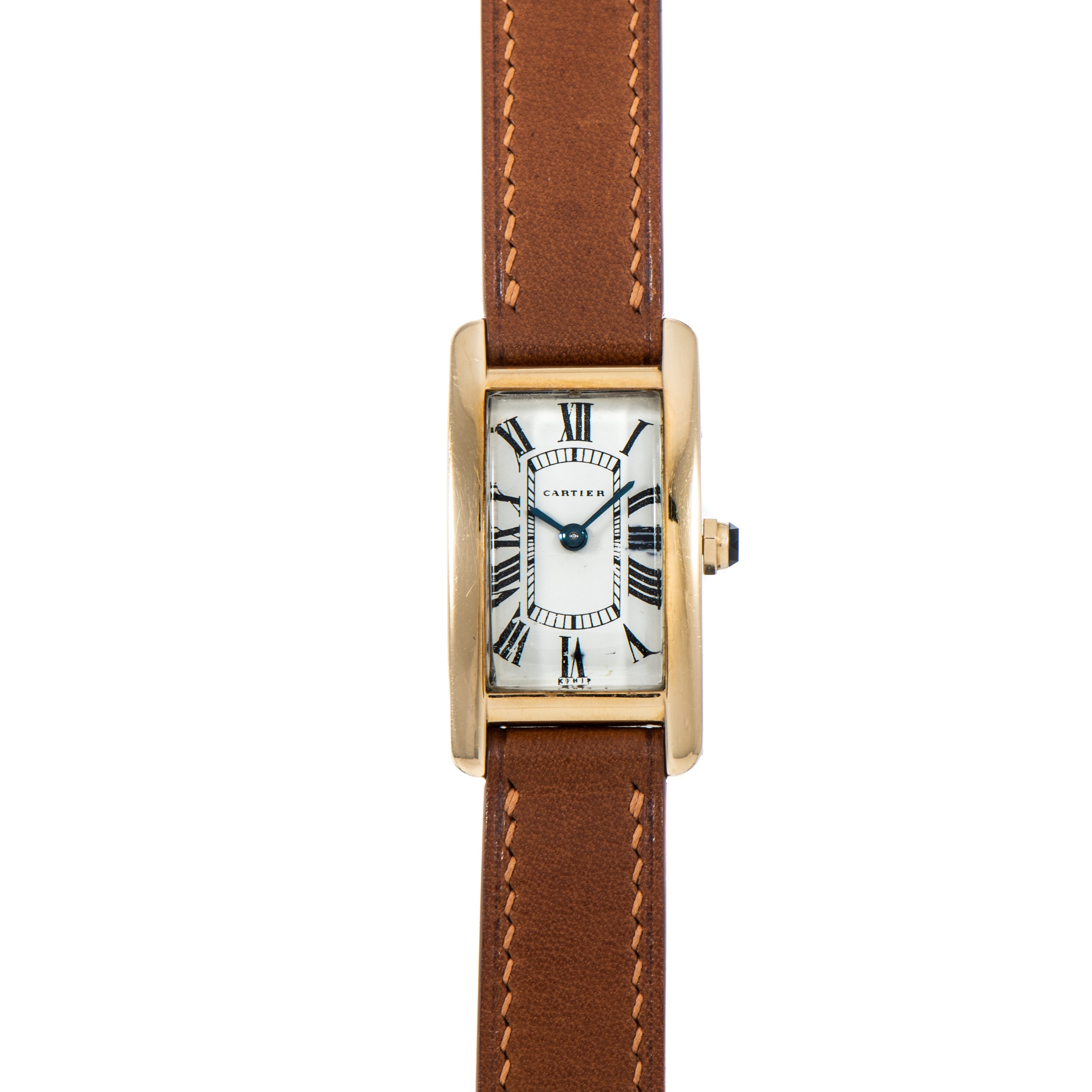 Cartier ladies tank watch leather strap hot sale