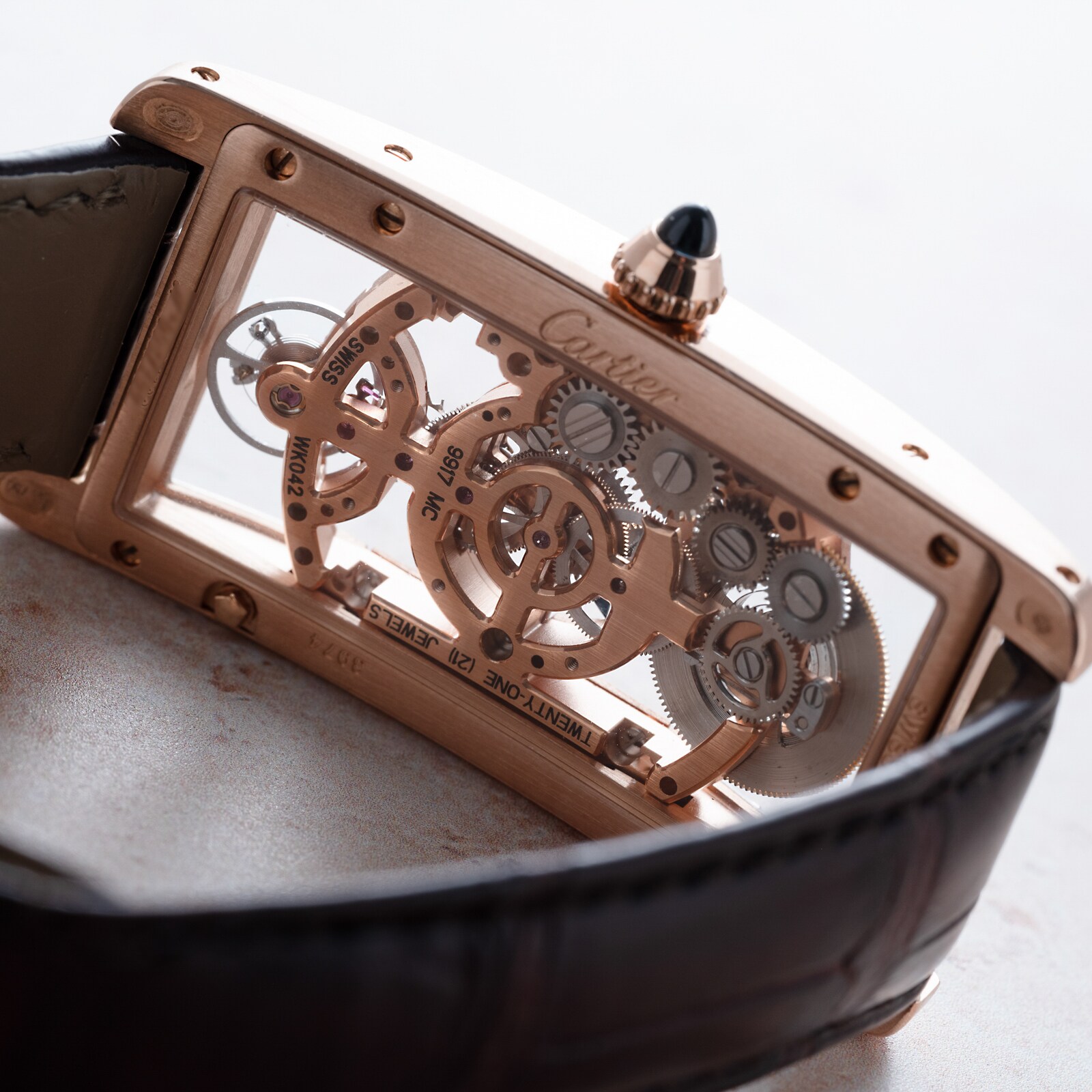 Pre-Owned Cartier Tank Cintreé Skeleton