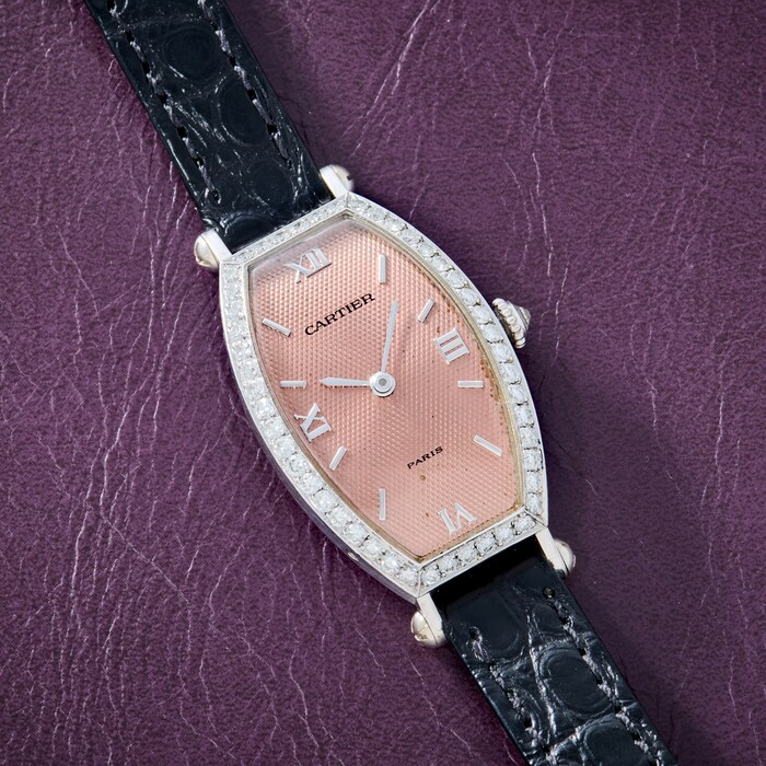 Pre-Owned Cartier Tonneau 'Paris' Diamonds