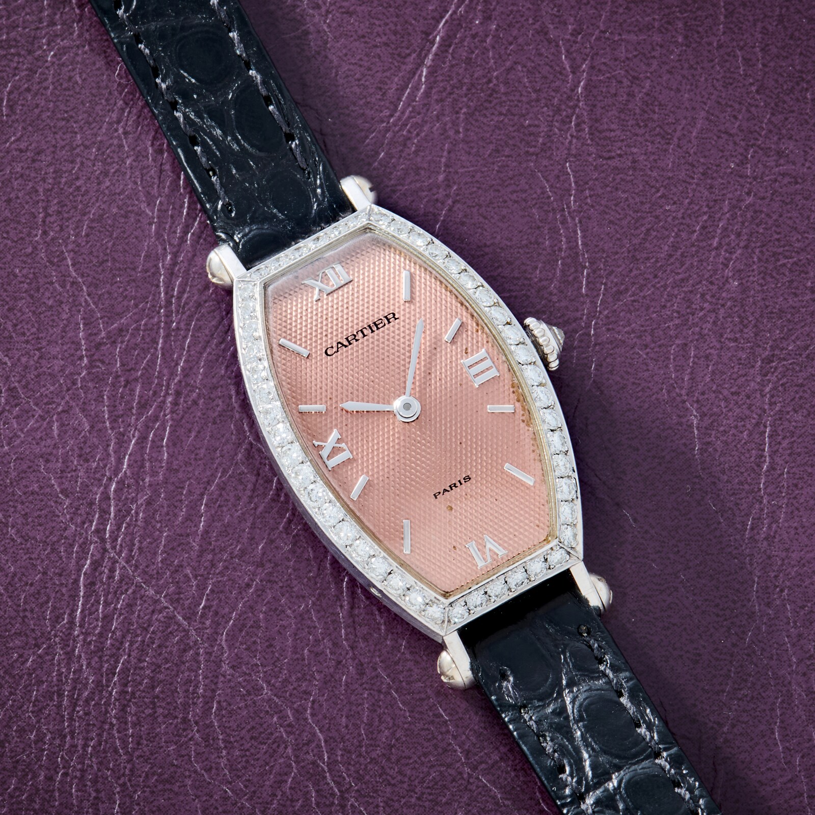 Pre-Owned Cartier Tonneau 'Paris' Diamonds
