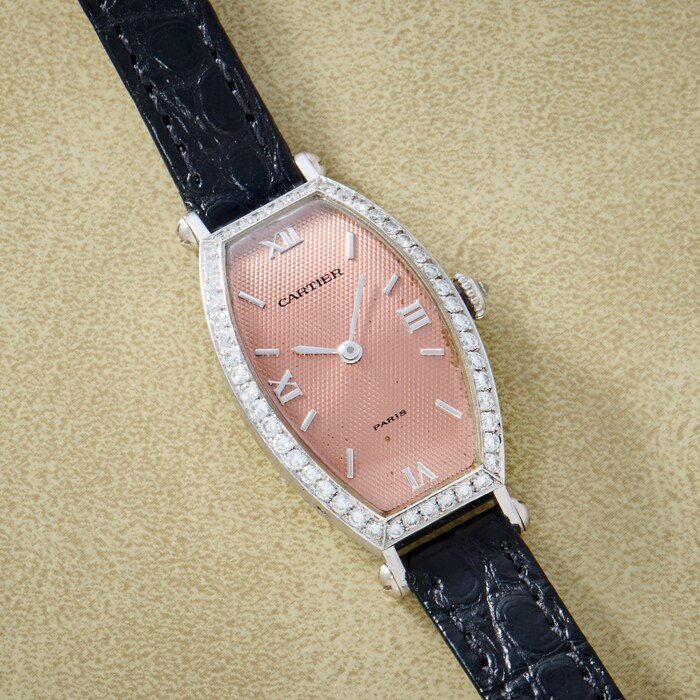 Pre-Owned Cartier Tonneau 'Paris' Diamonds