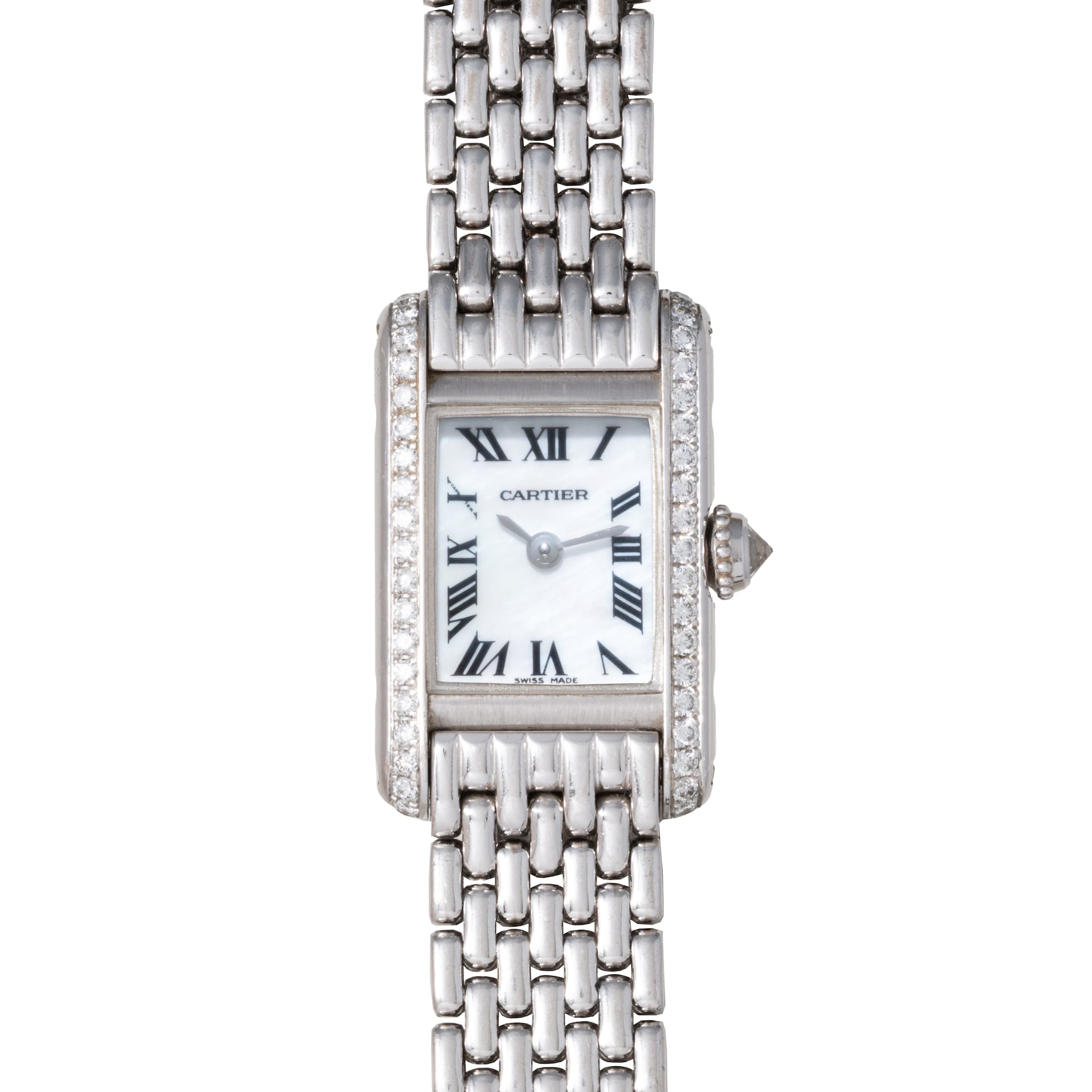 Pre-Owned Cartier Tank Mini Diamonds 'MOP'