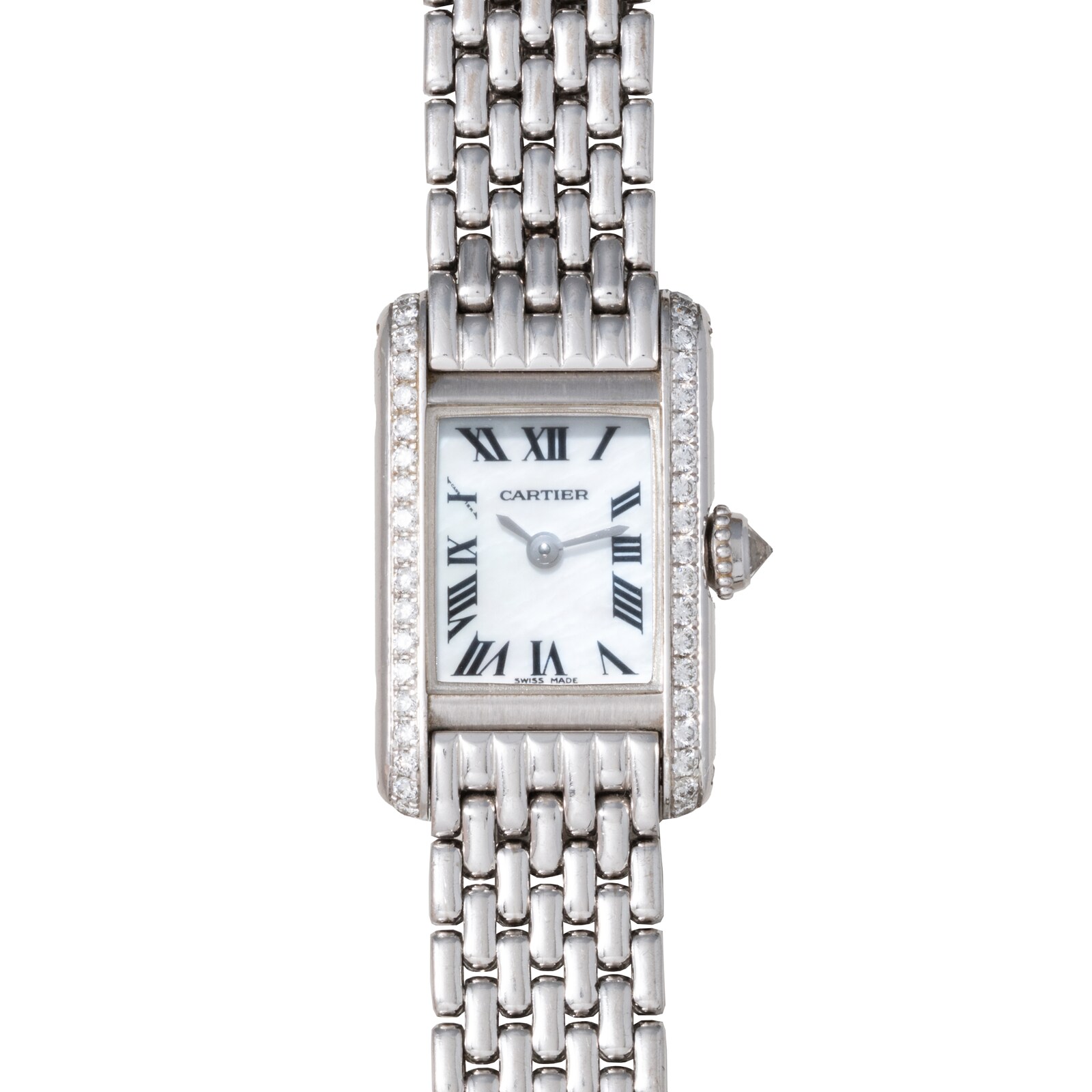 Pre-Owned Cartier Tank Mini Diamonds 'MOP'