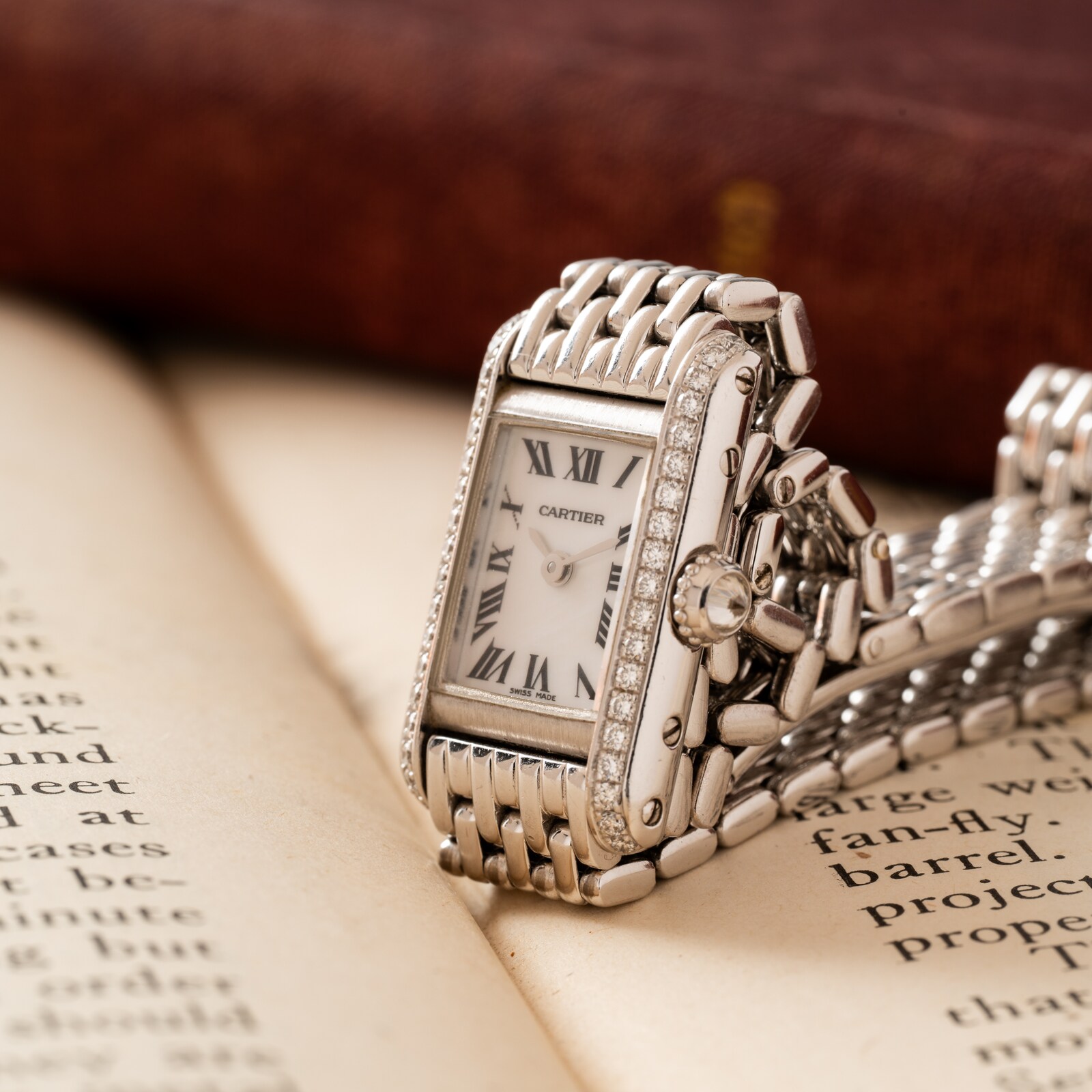 Pre-Owned Cartier Tank Mini Diamonds 'MOP'