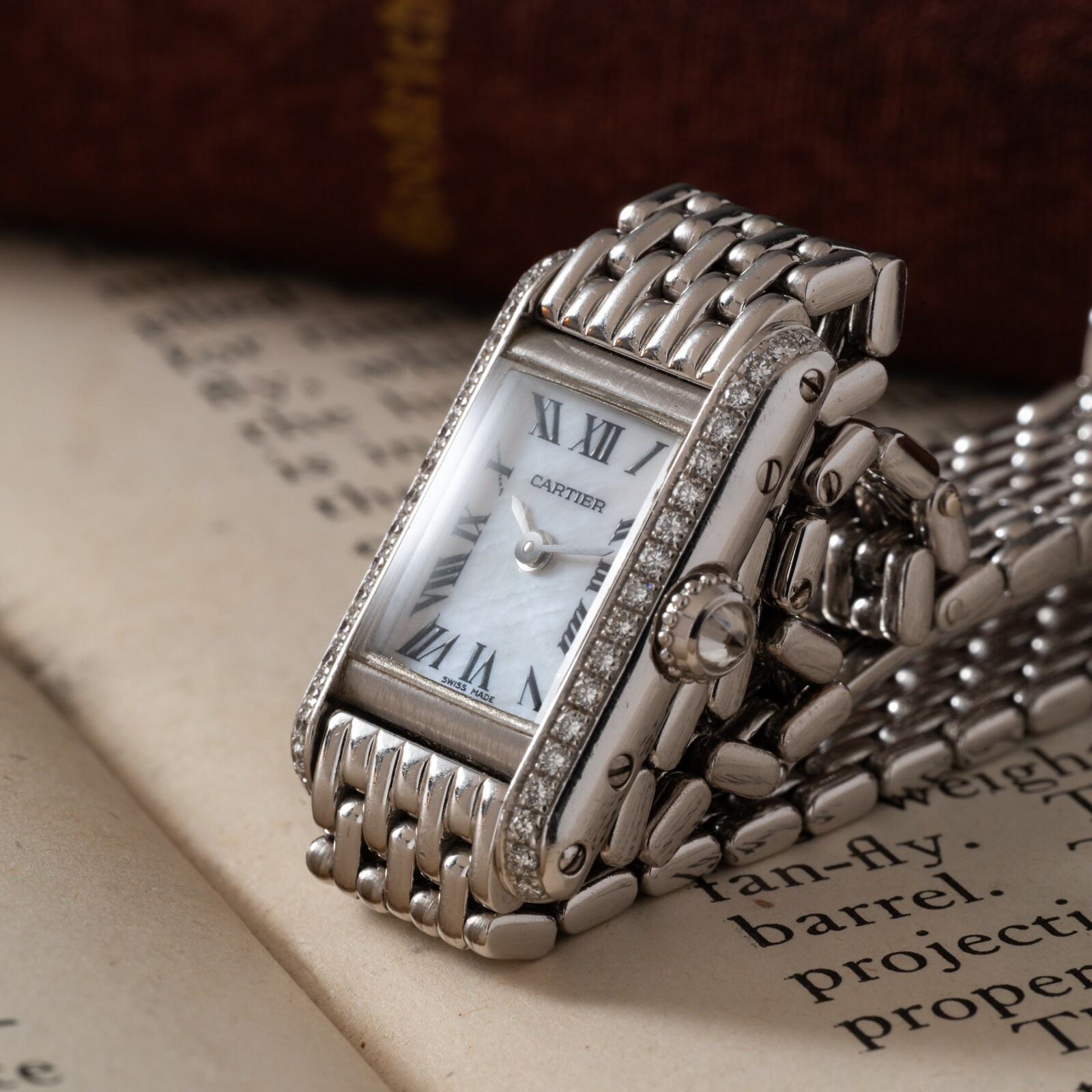 Pre-Owned Cartier Tank Mini Diamonds 'MOP'