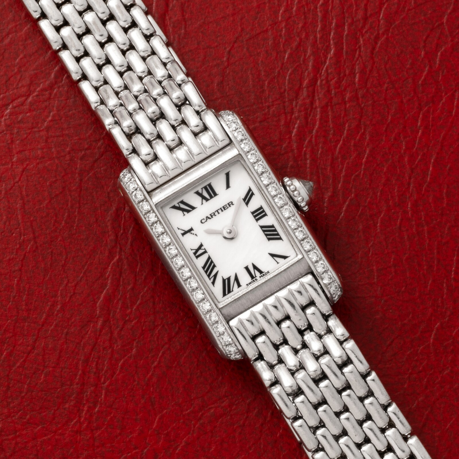 Pre-Owned Cartier Tank Mini Diamonds 'MOP'