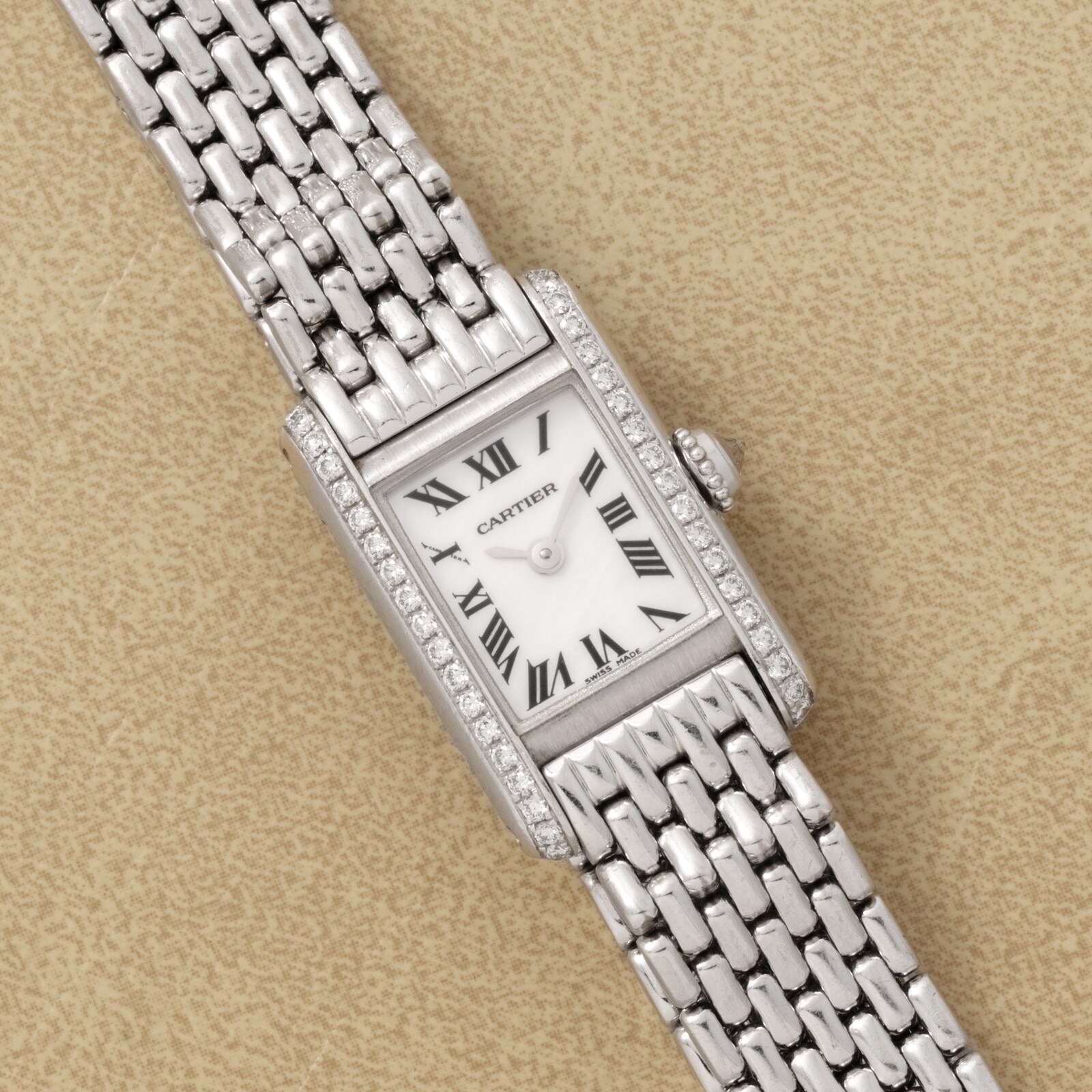 Pre-Owned Cartier Tank Mini Diamonds 'MOP'
