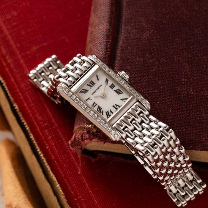 Pre-Owned Cartier Tank Mini Diamonds 'MOP'
