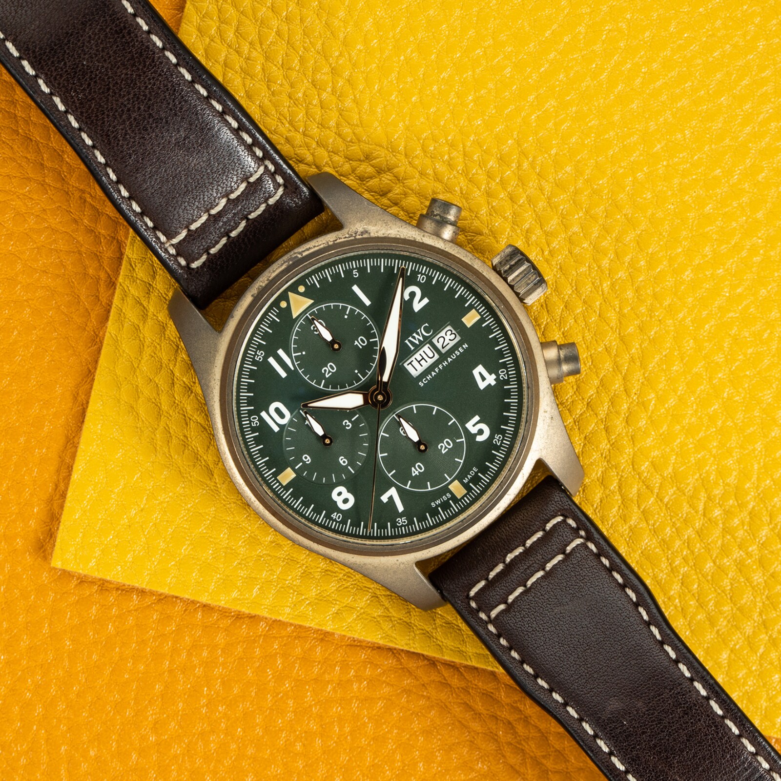 Pre-Owned IWC by Analog Shift Pilots Chronograph Spitfire Bronze