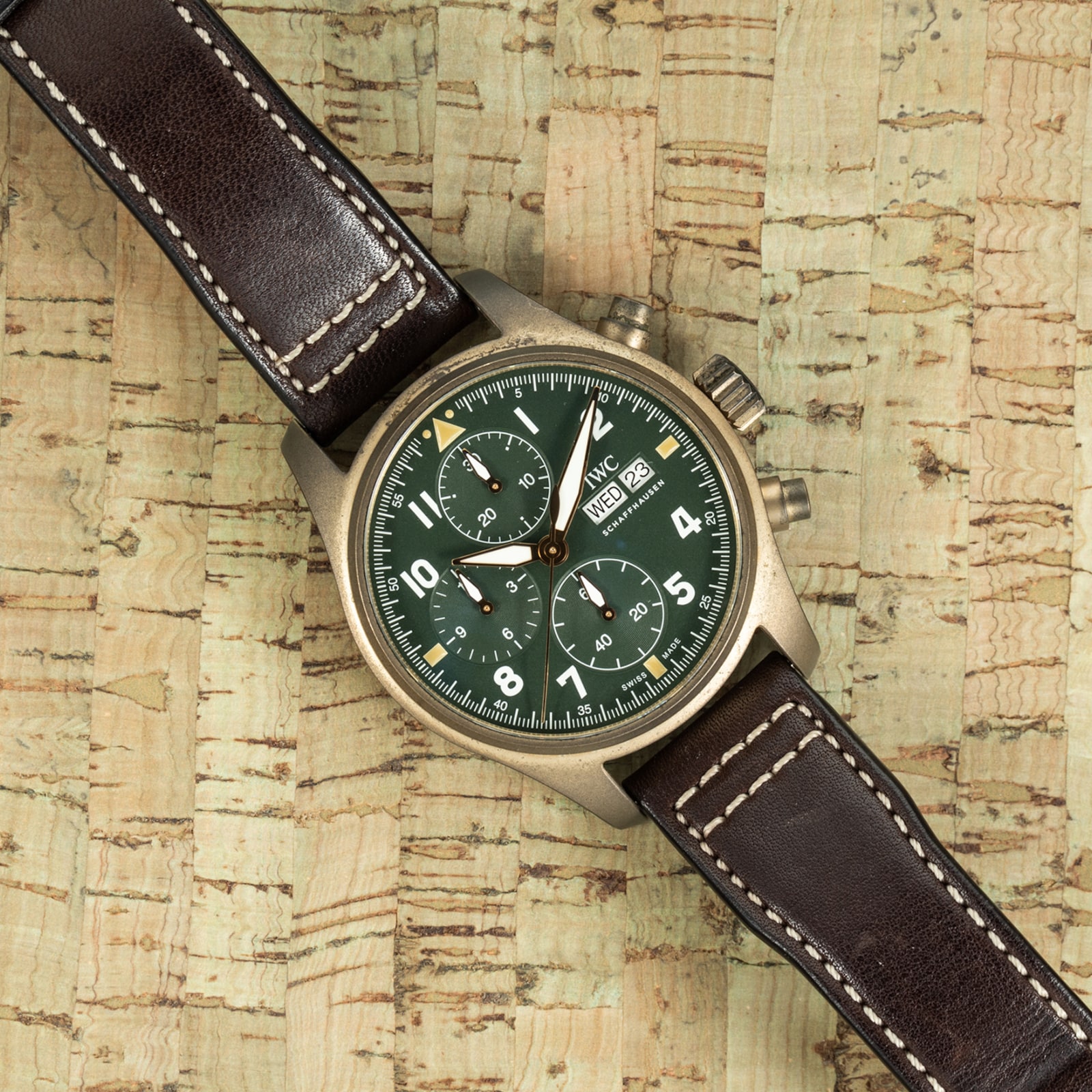 Pre-Owned IWC by Analog Shift Pilots Chronograph Spitfire Bronze