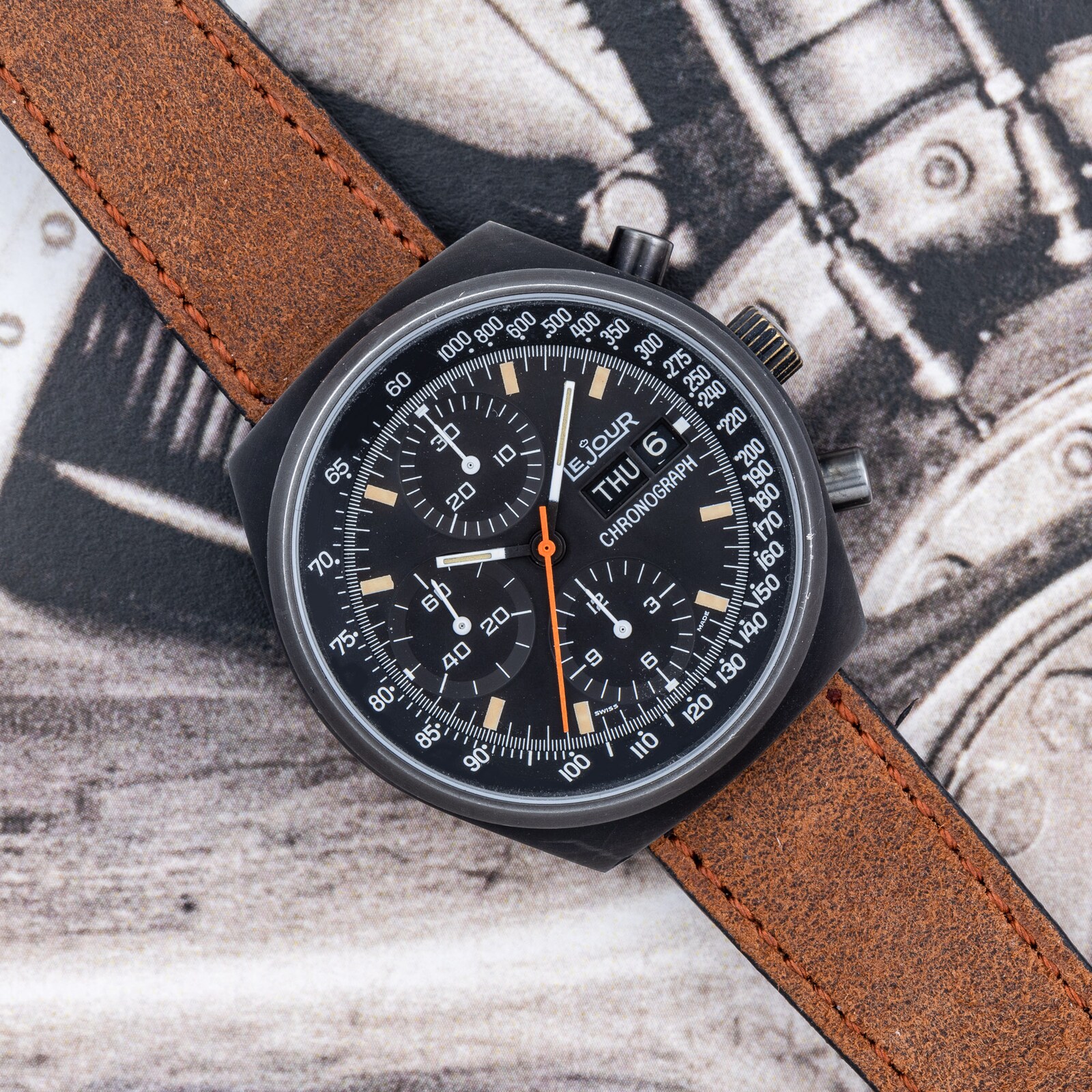 Pre-Owned Lejour by Analog Shift LeJour Chronograph PVD
