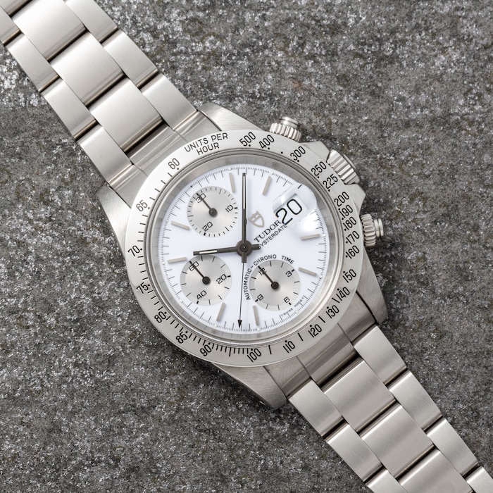 Pre-Owned Tudor by Analog Shift 'Big Block' Chronograph 'Silver Albino'