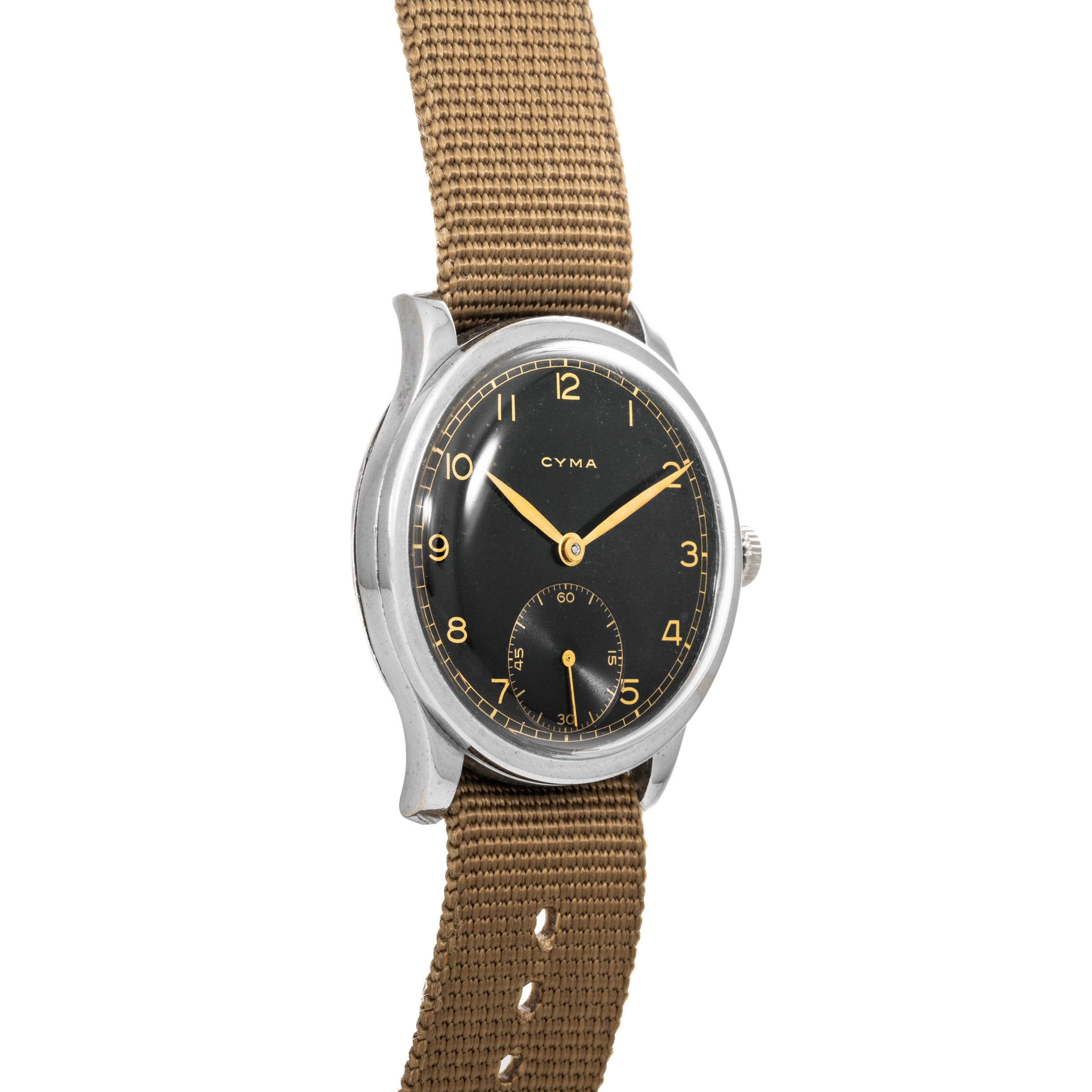 Cyma Ref. 18302 9578 circa 1945 | A steel backed square vintage wristwatch  - Black Bough | Ludlow