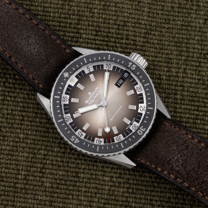 Pre-Owned Blancpain Fifty Fathoms Bathyscaphe Day Date Desert Edition