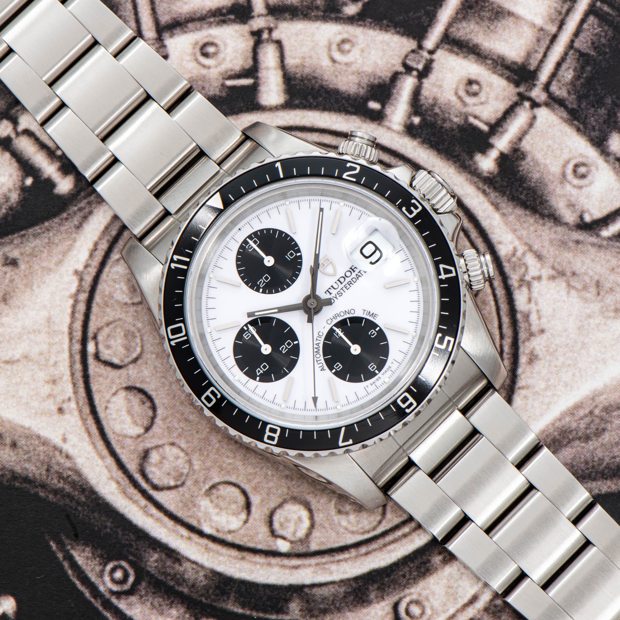 Pre Owned Tudor Oysterdate Chronograph Big Block Panda Dial