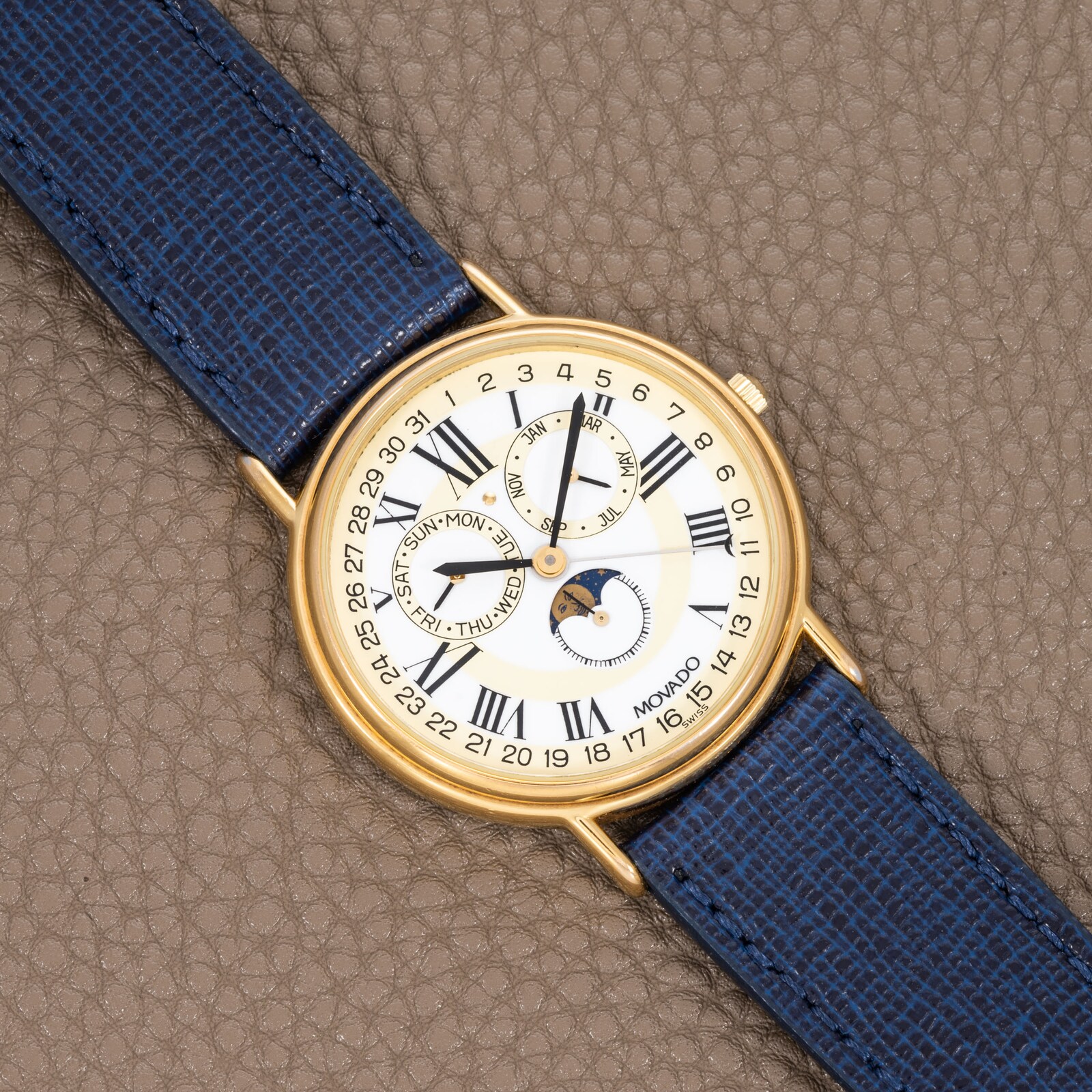 Pre-Owned Movado Annual Calendar Triple Date Moonphase