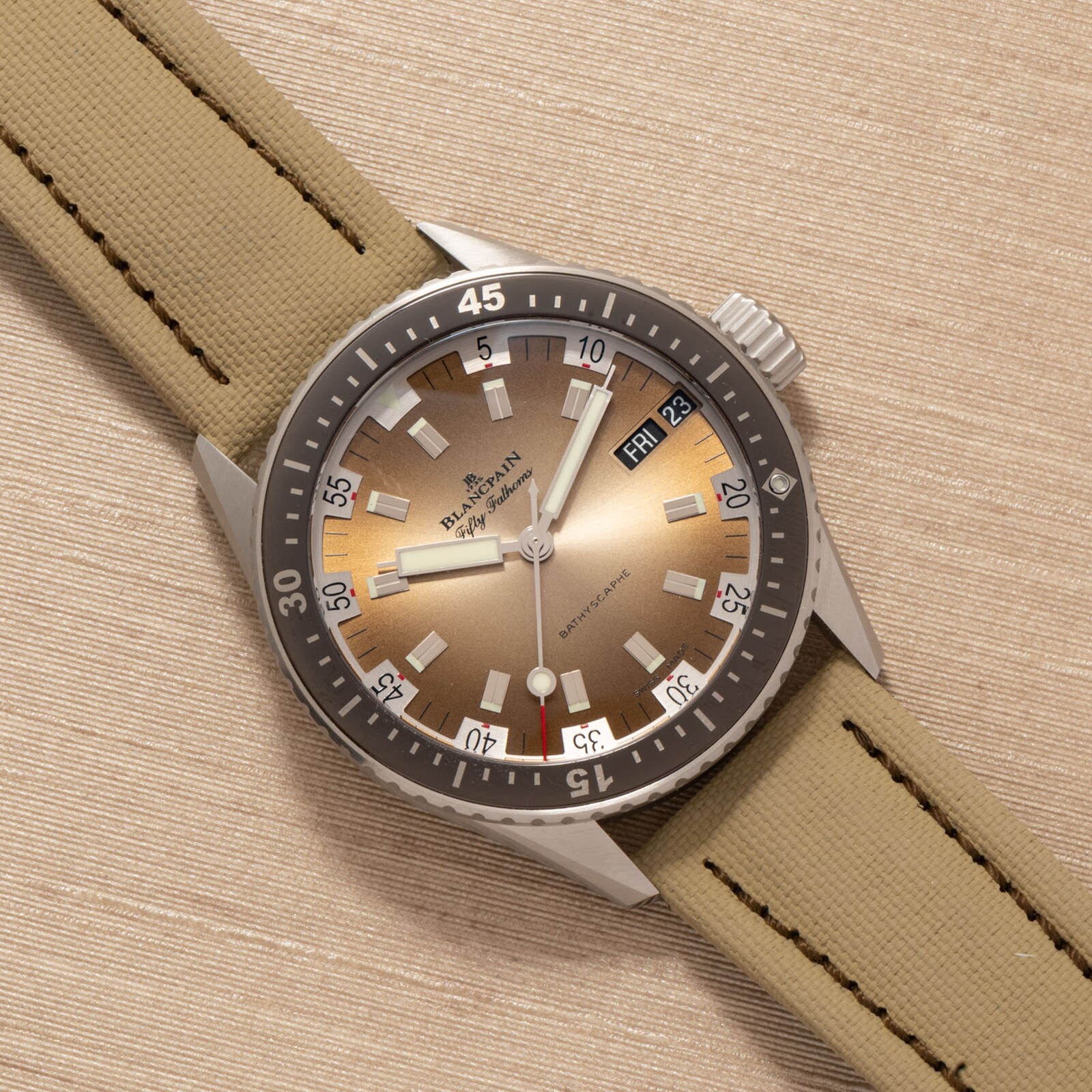 Pre-Owned Blancpain Blancpain Fifty Fathoms Bathyscaphe Day Date Desert Edition