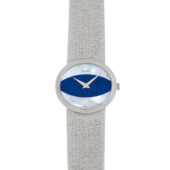 Pre-Owned Piaget White Gold 'Mother Of Pearl & Lapis Lazuli' Dress Watch