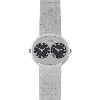 Pre-Owned Piaget White Gold 'Twin Time' Dress Watch