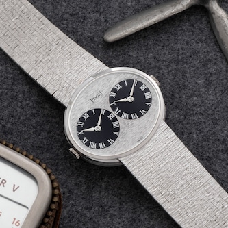 Pre-Owned Piaget White Gold 'Twin Time' Dress Watch