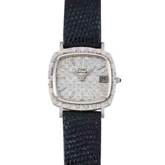 Pre-Owned Piaget White Gold 'Basketweave' Dress Watch