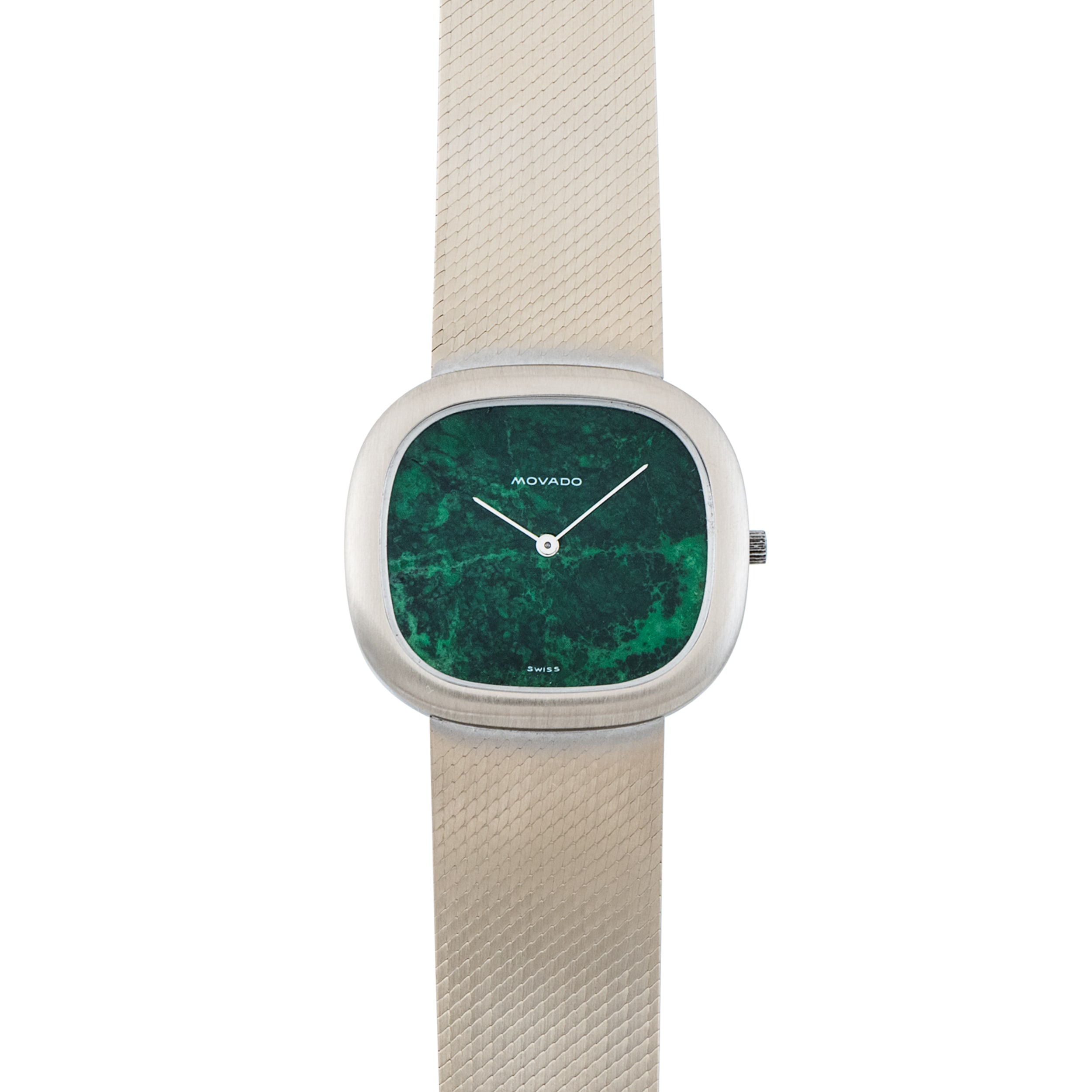 Pre Owned Movado Movado White Gold Malachite Dress Watch 40991341 AS08504 Watches Of Switzerland US