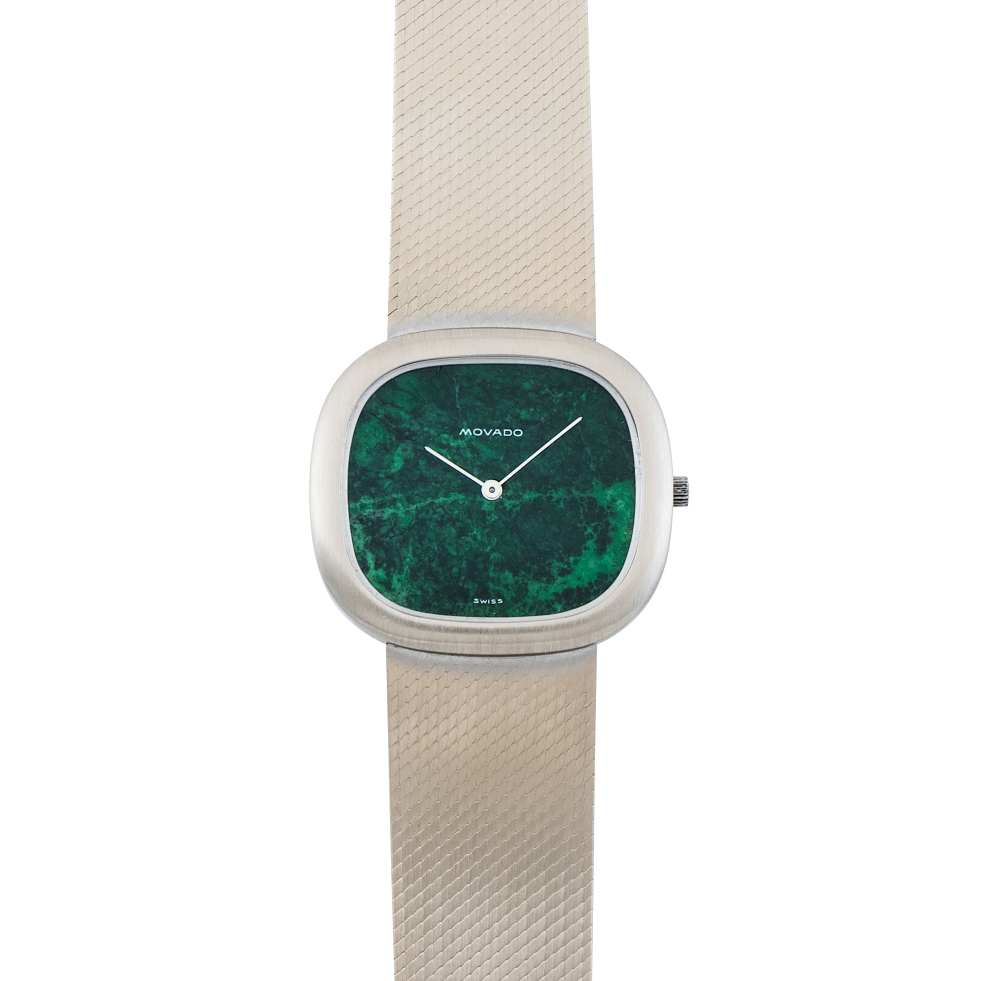 Pre-Owned Movado White Gold 'Malachite' Dress Watch Pre-Owned Movado White Gold 'Malachite' Dress Watch