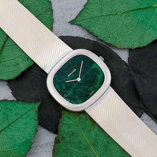 Pre-Owned Movado White Gold 'Malachite' Dress Watch