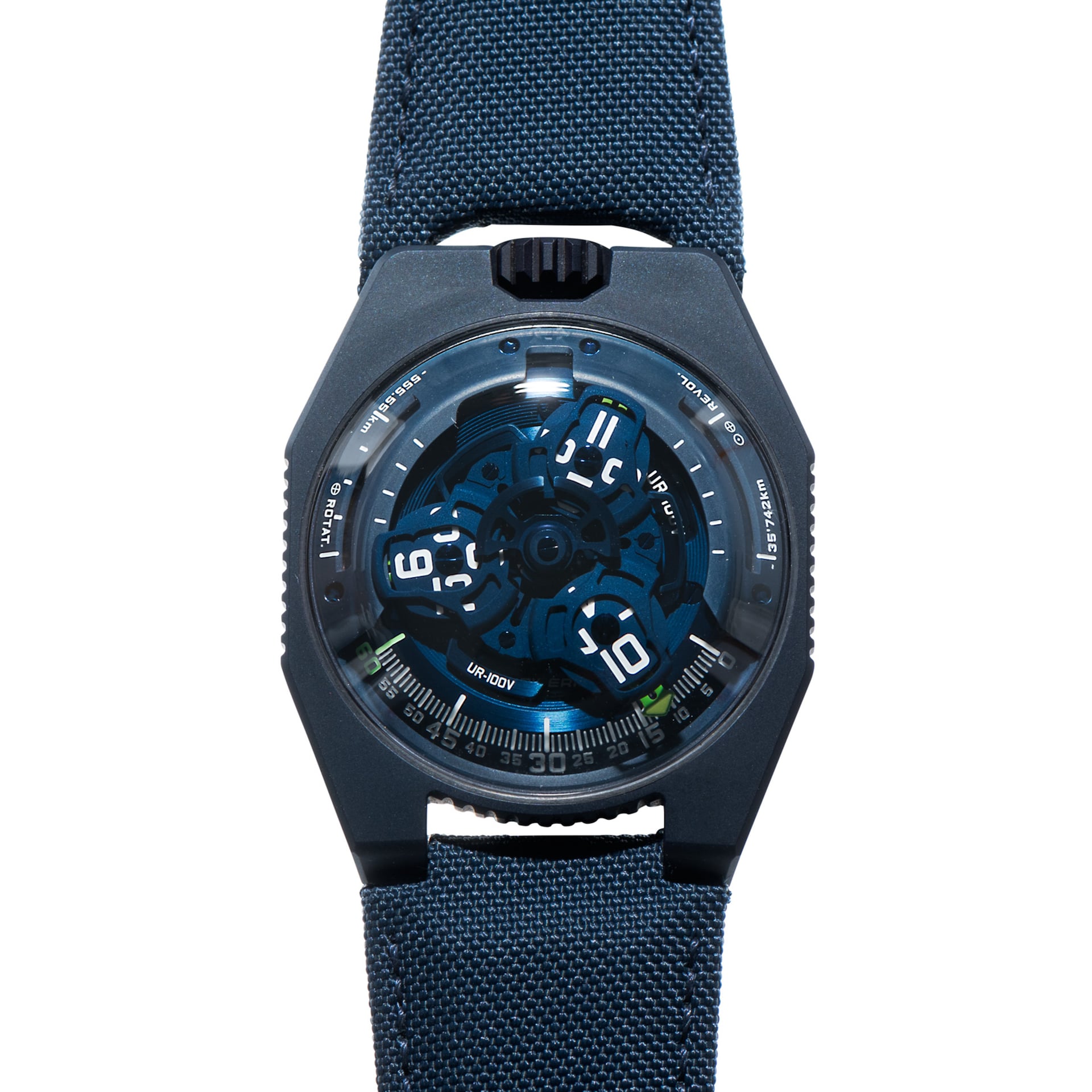 Pre-Owned Urwerk Urwerk UR-100 'Blue Planet' Pre-Owned Urwerk Urwerk UR-100 'Blue Planet'