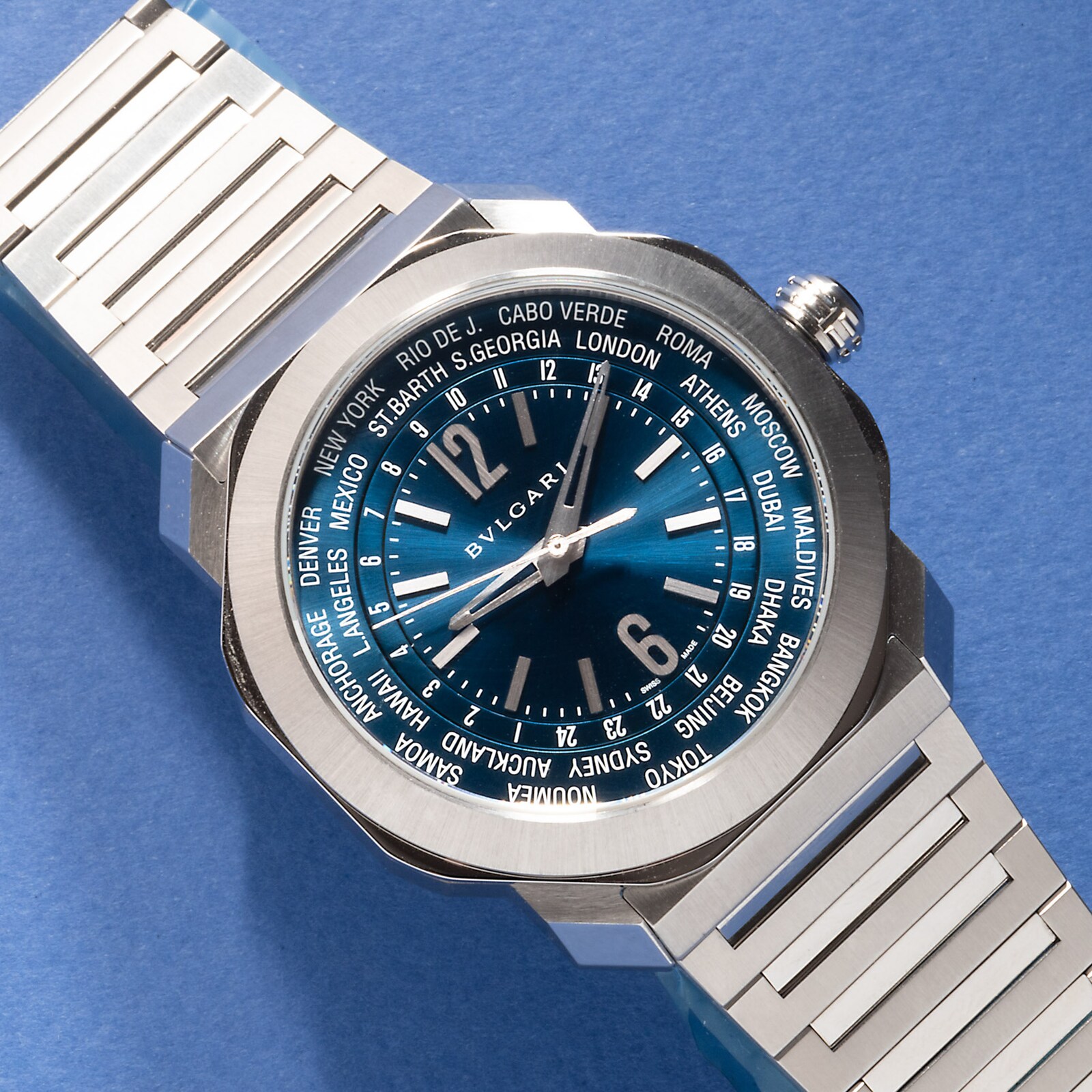 Pre-Owned Bvlgari Octo Roma Worldtimer