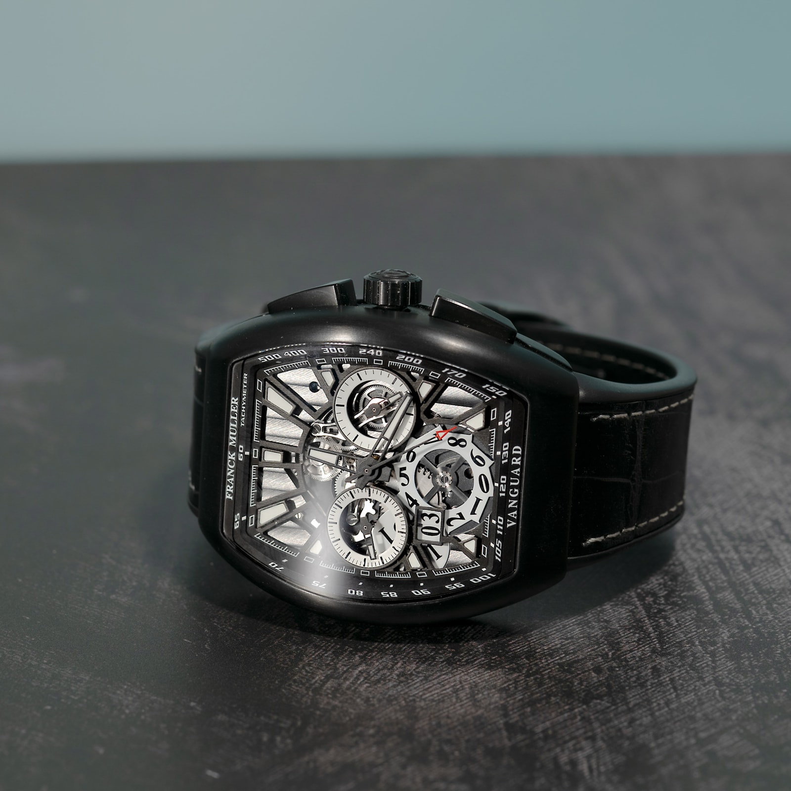 Pre-Owned Franck Muller Vanguard Grande Date 'Skeleton' Chronograph
