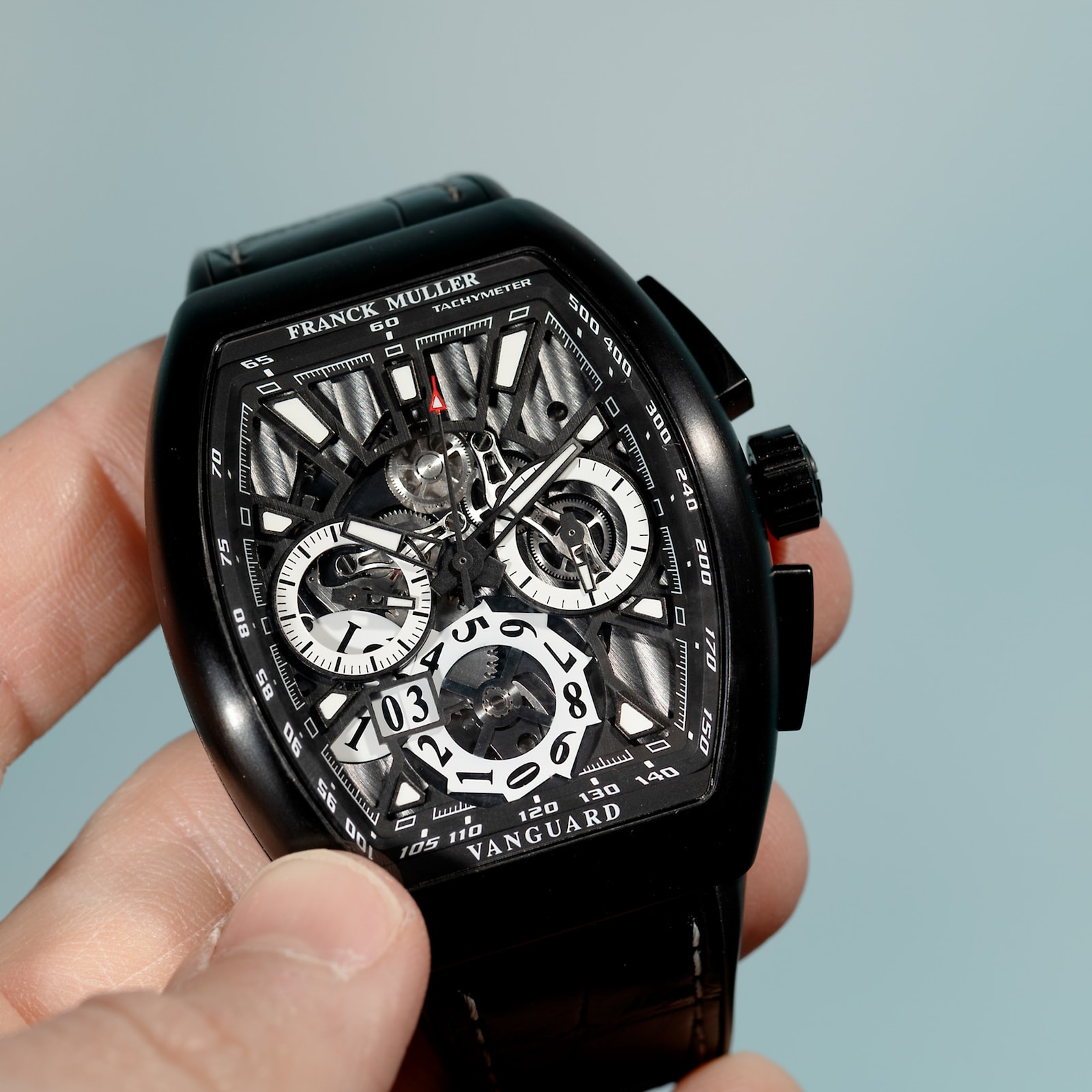 Pre-Owned Franck Muller Vanguard Grande Date 'Skeleton' Chronograph