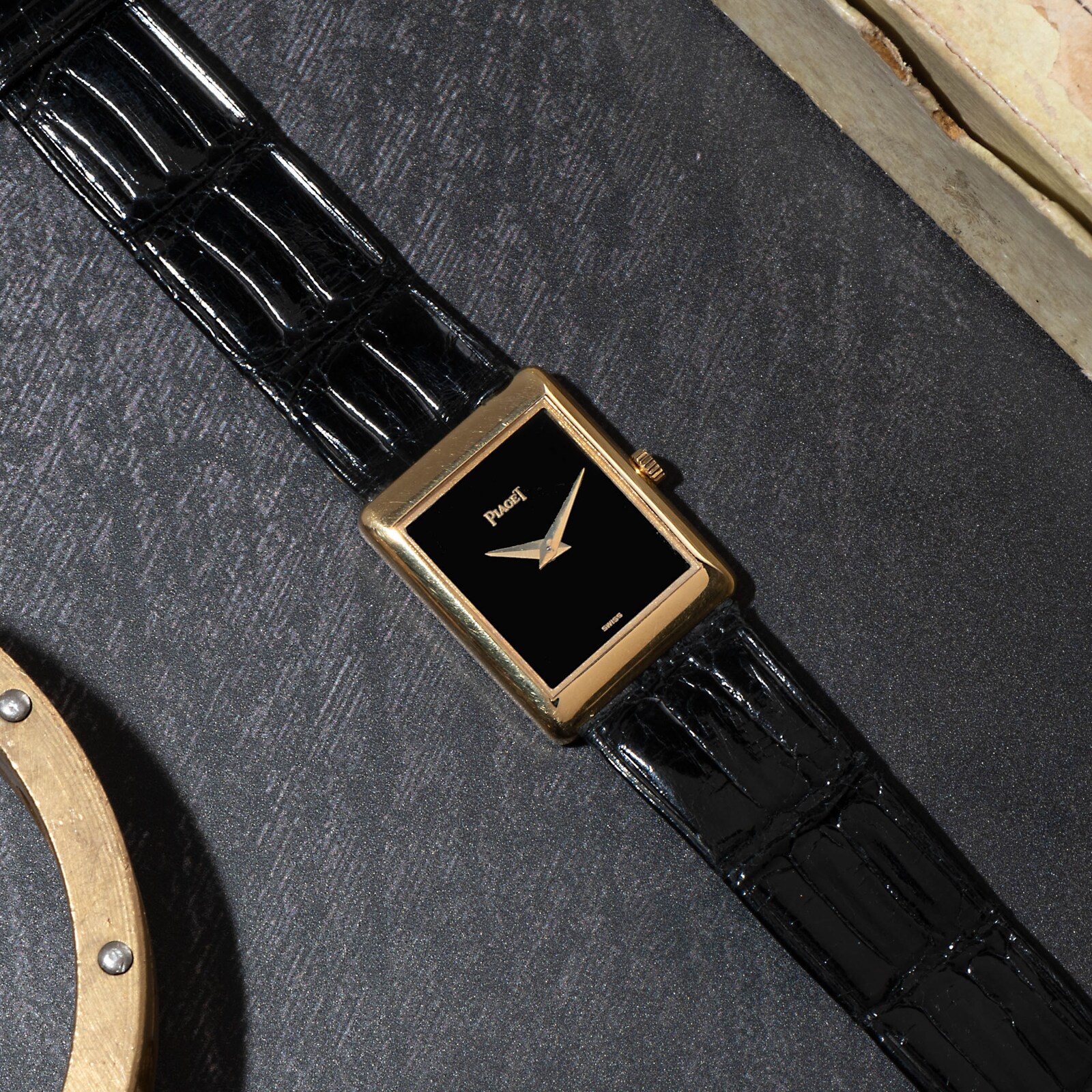 Pre-Owned Piaget 'Onyx' Rectangular Dress Watch