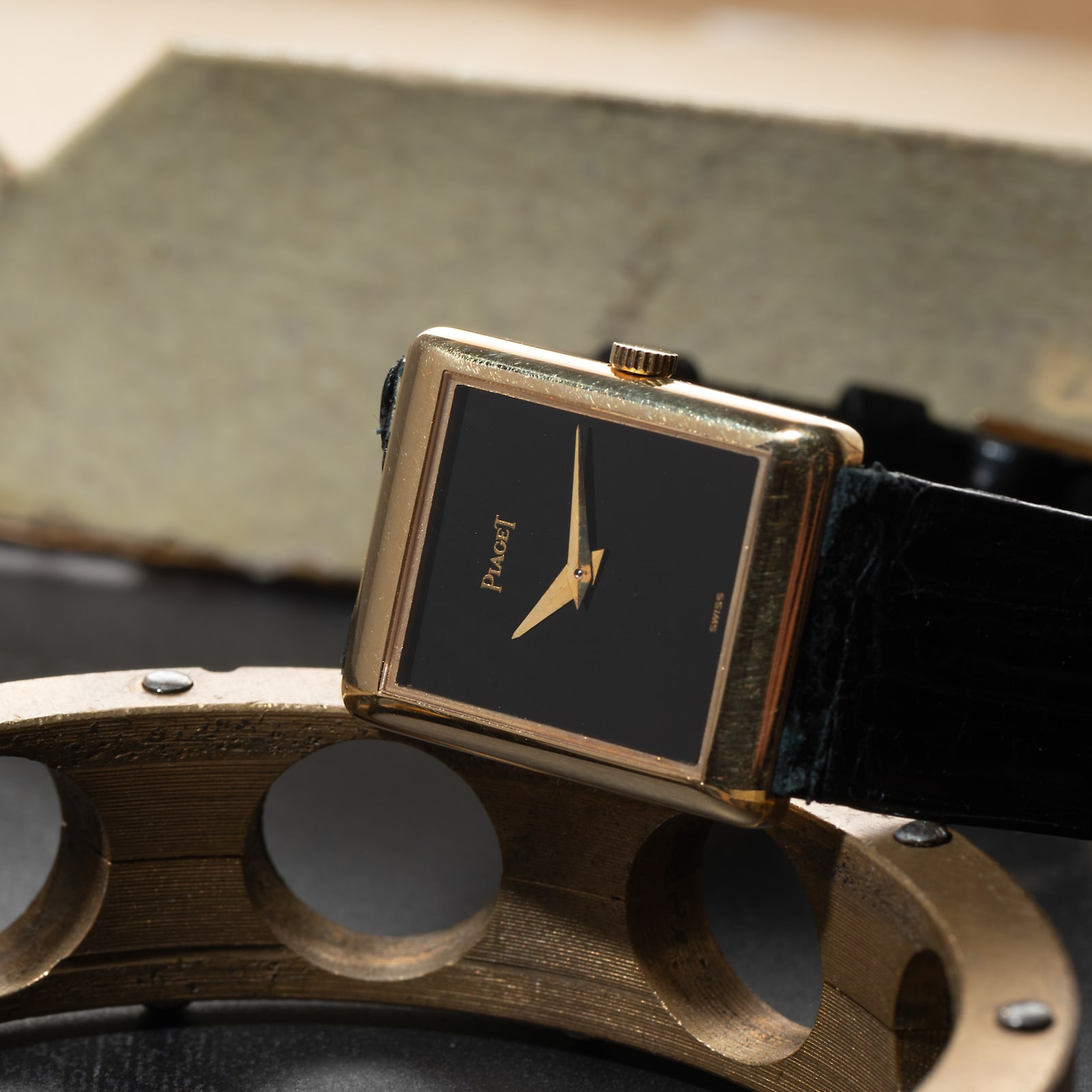 Pre-Owned Piaget 'Onyx' Rectangular Dress Watch