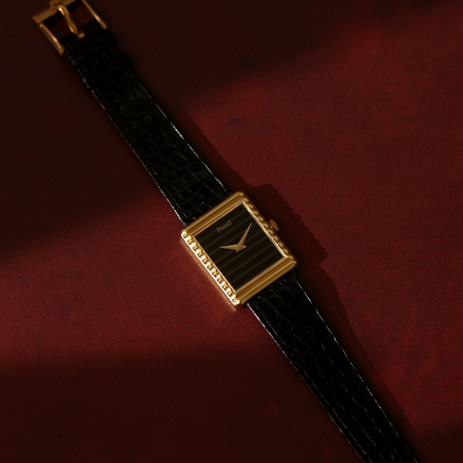 Pre-Owned Piaget 'Onyx' Rectangular Dress Watch