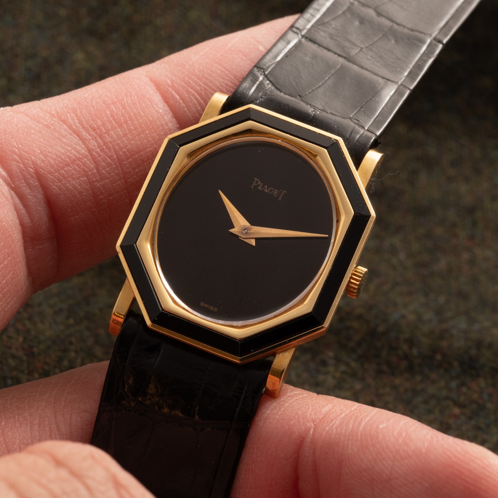 Pre-Owned Piaget 'Onyx' Octagonal Dress Watch