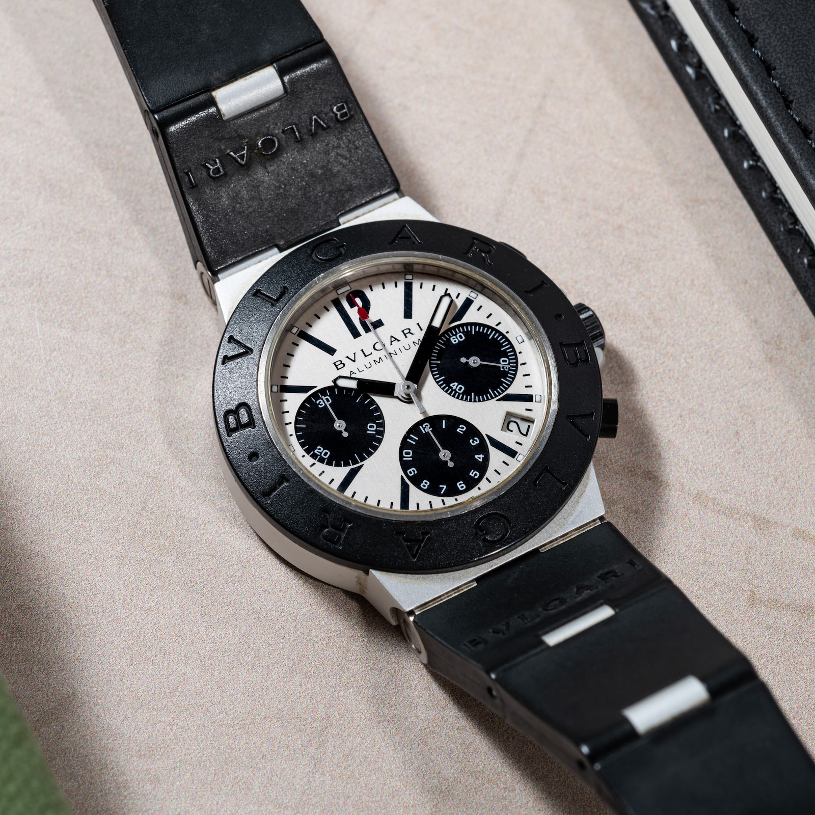 Pre-Owned Bvlgari Diagono 'Panda' Chronograph