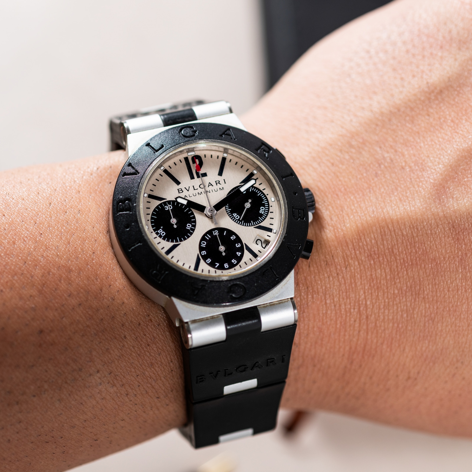 Pre-Owned Bvlgari Diagono 'Panda' Chronograph