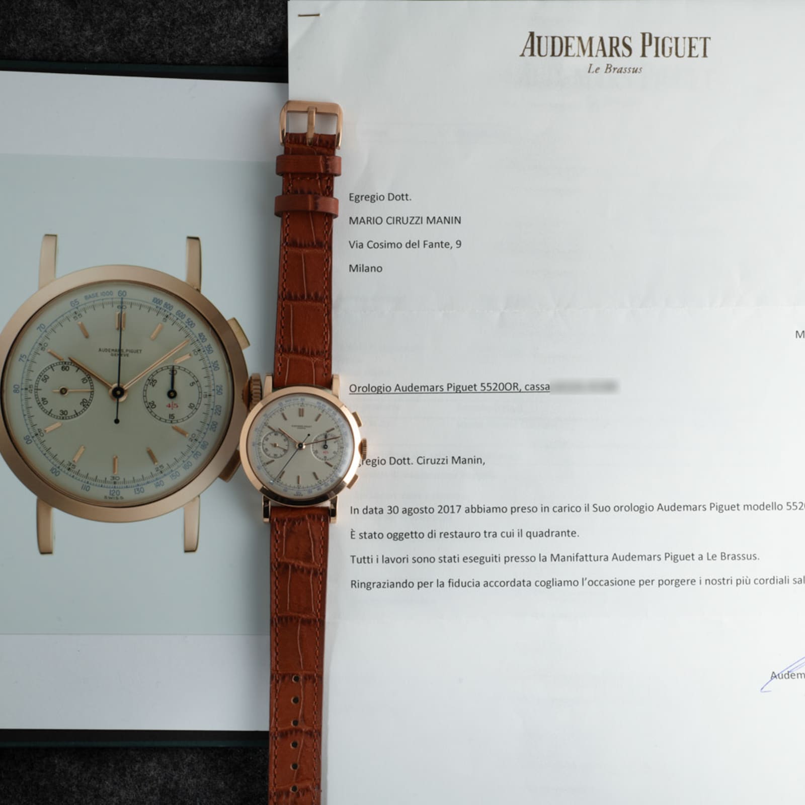 Pre-Owned Audemars Piguet 'Jumbo' Two-Register Chronograph