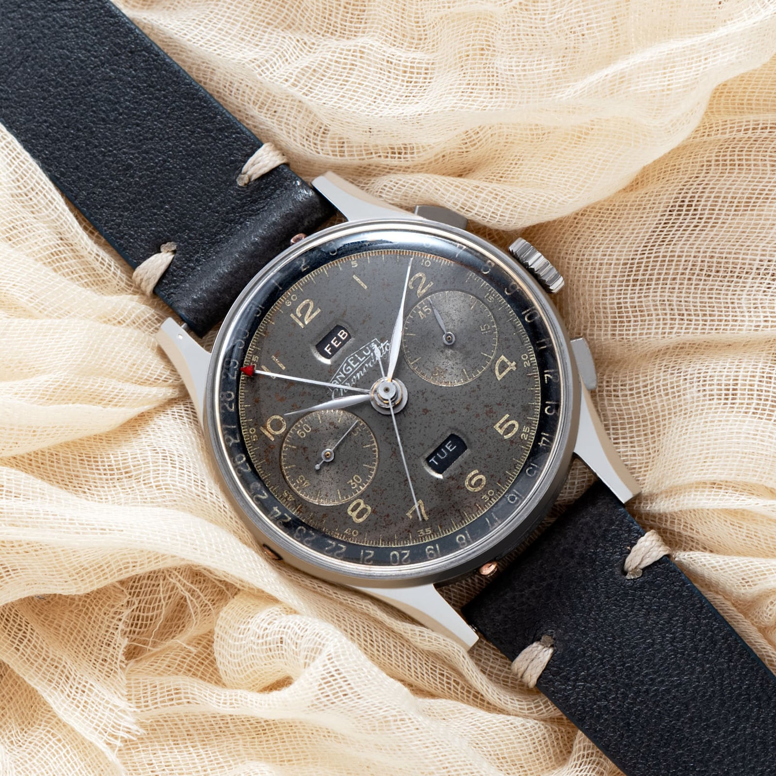 Pre-Owned Angelus Angelus Chronodato Triple Calendar Chronograph