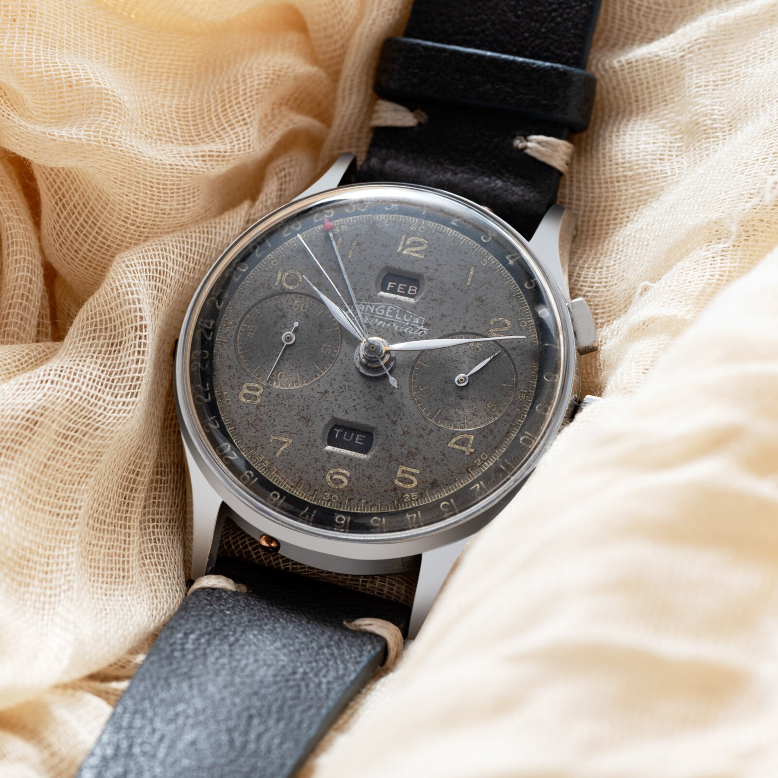 Pre-Owned Angelus Angelus Chronodato Triple Calendar Chronograph