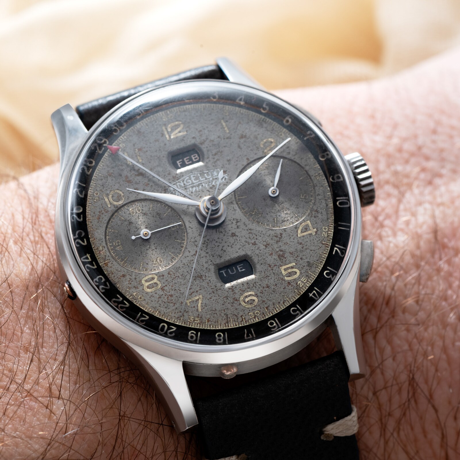 Pre-Owned Angelus Angelus Chronodato Triple Calendar Chronograph