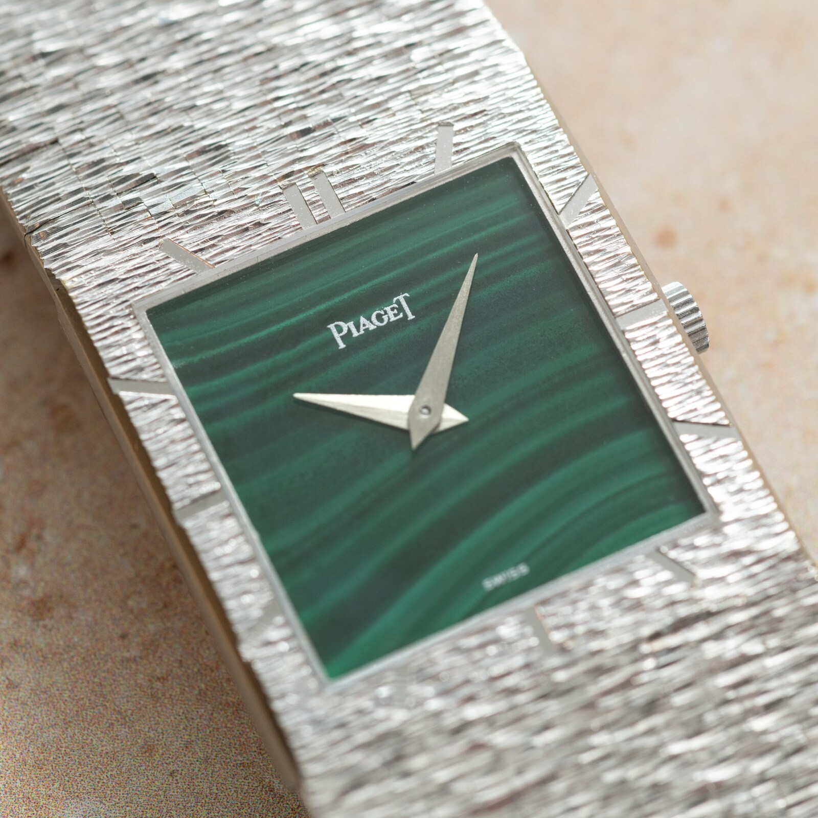 Pre-Owned Piaget White Gold 'Malachite' Dress Watch
