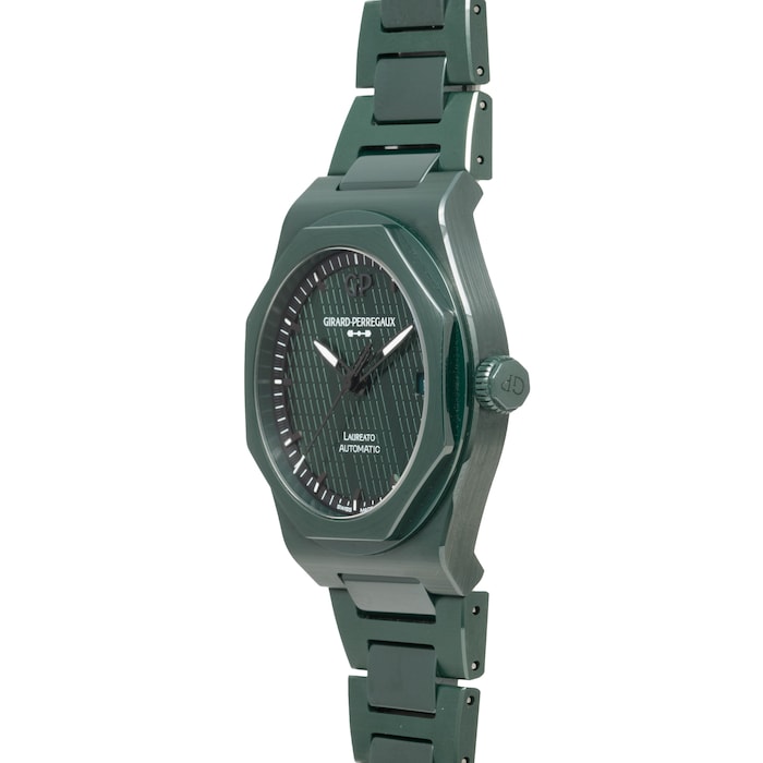 Pre-Owned Girard-Perregaux Girard Perregaux Laureato 38mm Green Ceramic Aston Martin Edition