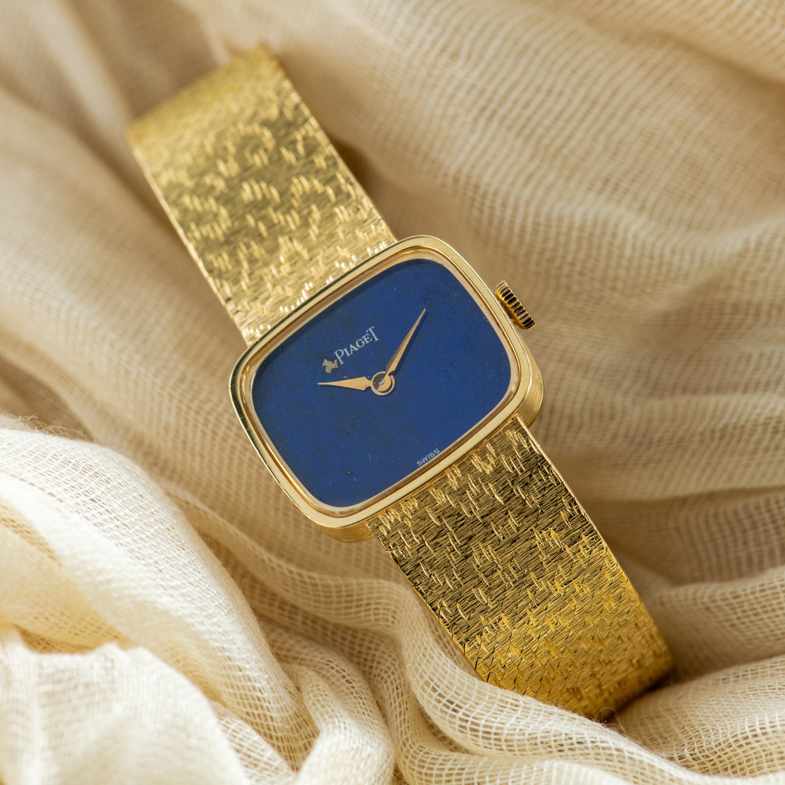 Pre-Owned Piaget 'Lapis Lazuli' Yellow Gold Dress Watch