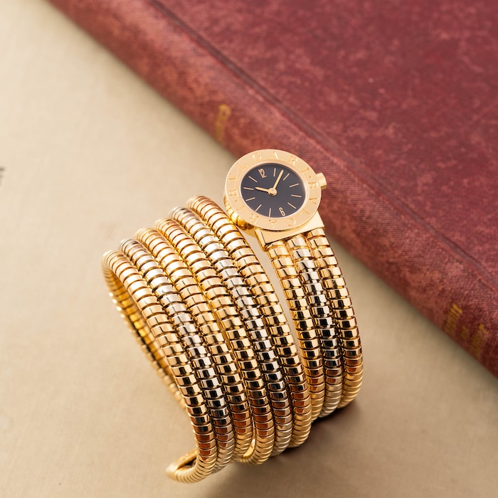 Pre-Owned Bulgari Serpenti Tubogas 'Bicolore'