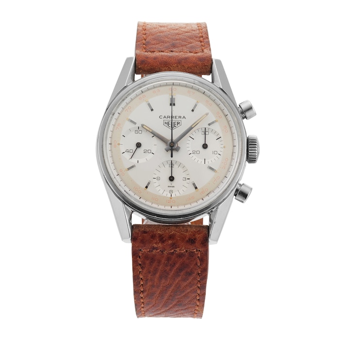 Pre-Owned Heuer Carrera 12 Chronograph 2447T 1960s 36mm Stainless Steel