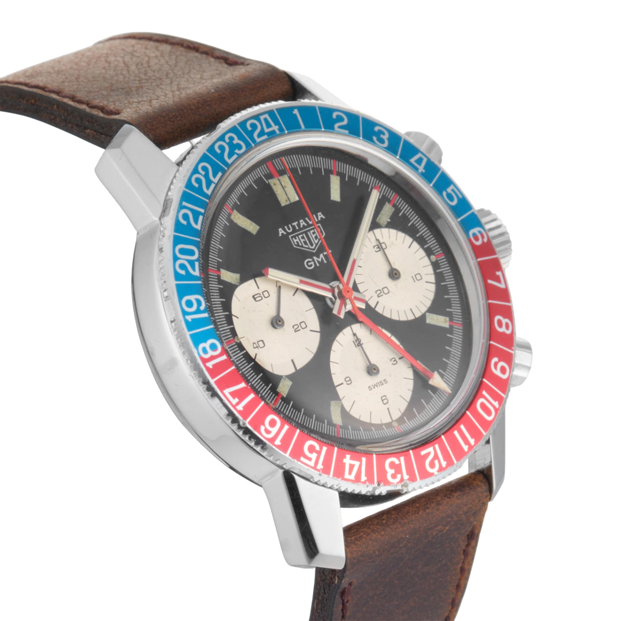 Vintage Heuer Autavia GMT 2446C 1970s 40mm Stainless Steel Vintage Heuer Autavia GMT 2446C 1970s 40mm Stainless Steel